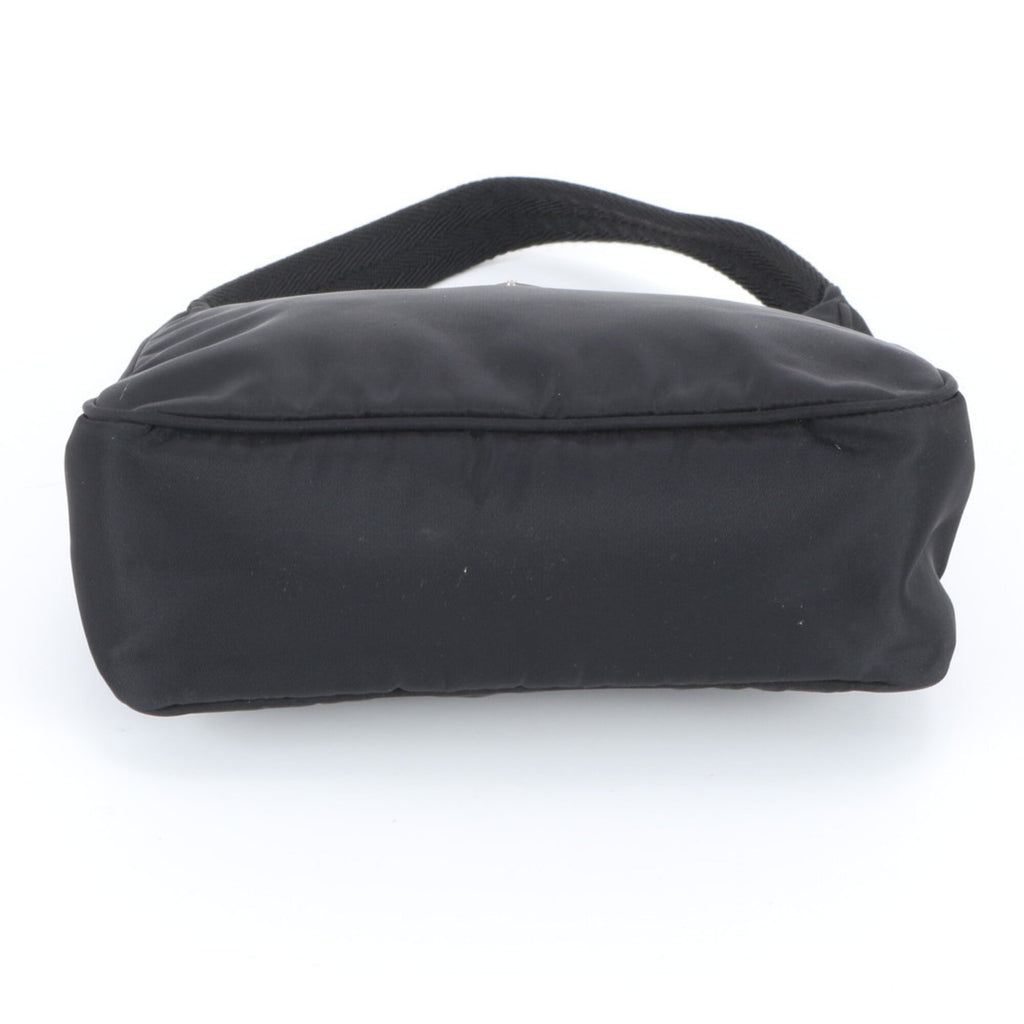 Prada Black Nylon Leather Handbag Tote Bag (Pre-Owned)