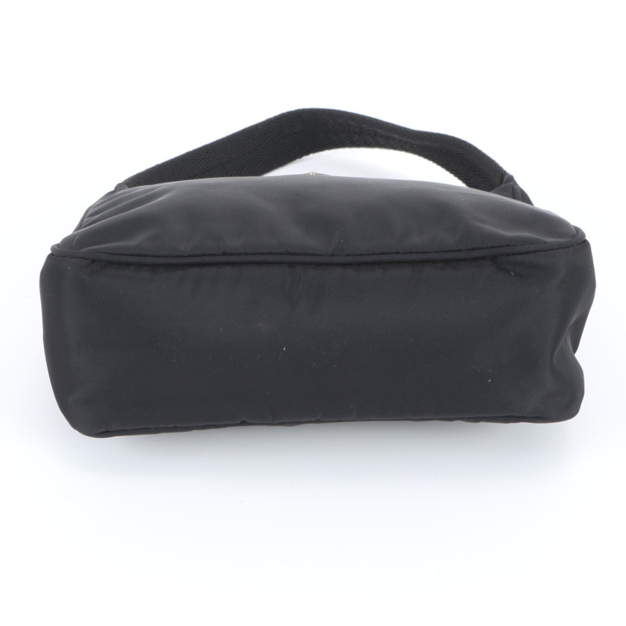 Prada Black Nylon Leather Handbag Tote Bag (Pre-Owned)
