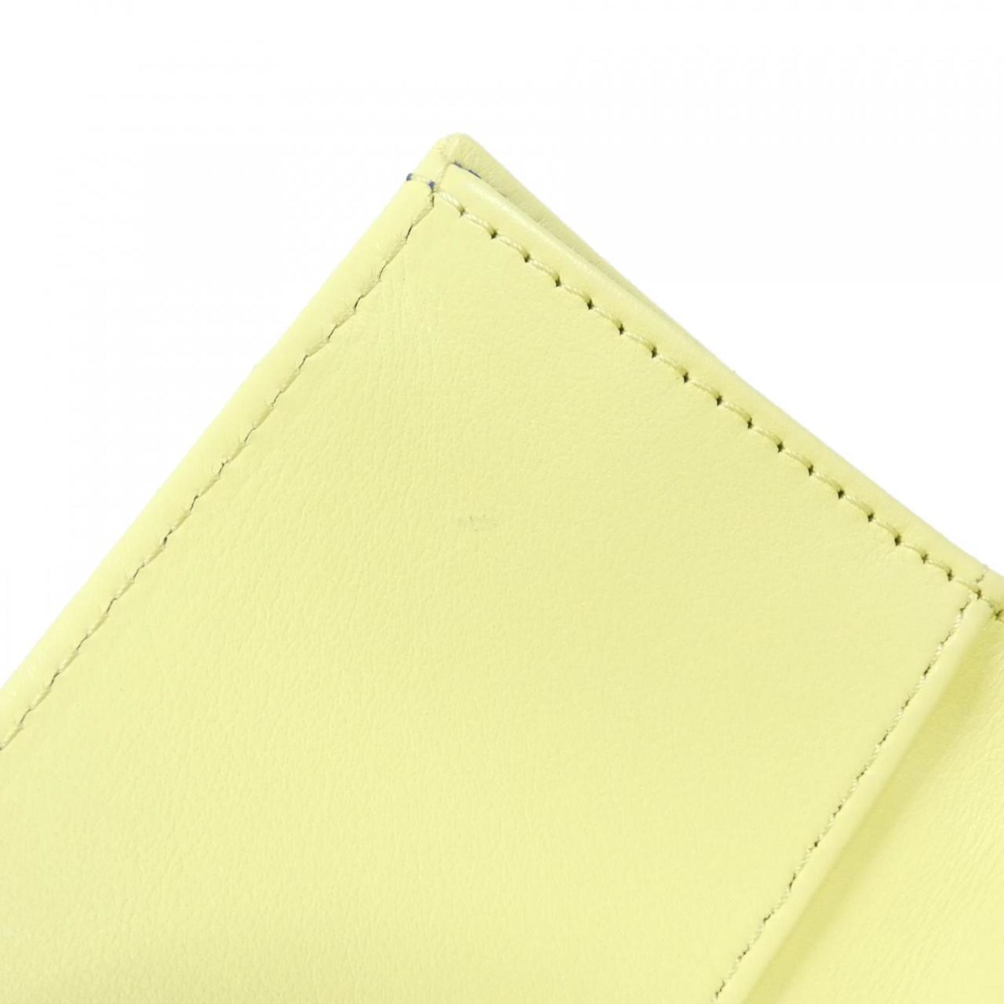 Chanel Yellow Grained Calfskin Wallet (Bi-Fold) (Pre-Owned)