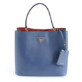 Prada Blue Leather Handbag Tote Bag (Pre-Owned)