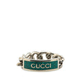 Gucci Turquoise Enamel Silver 925 Band Ring (Pre-Owned)