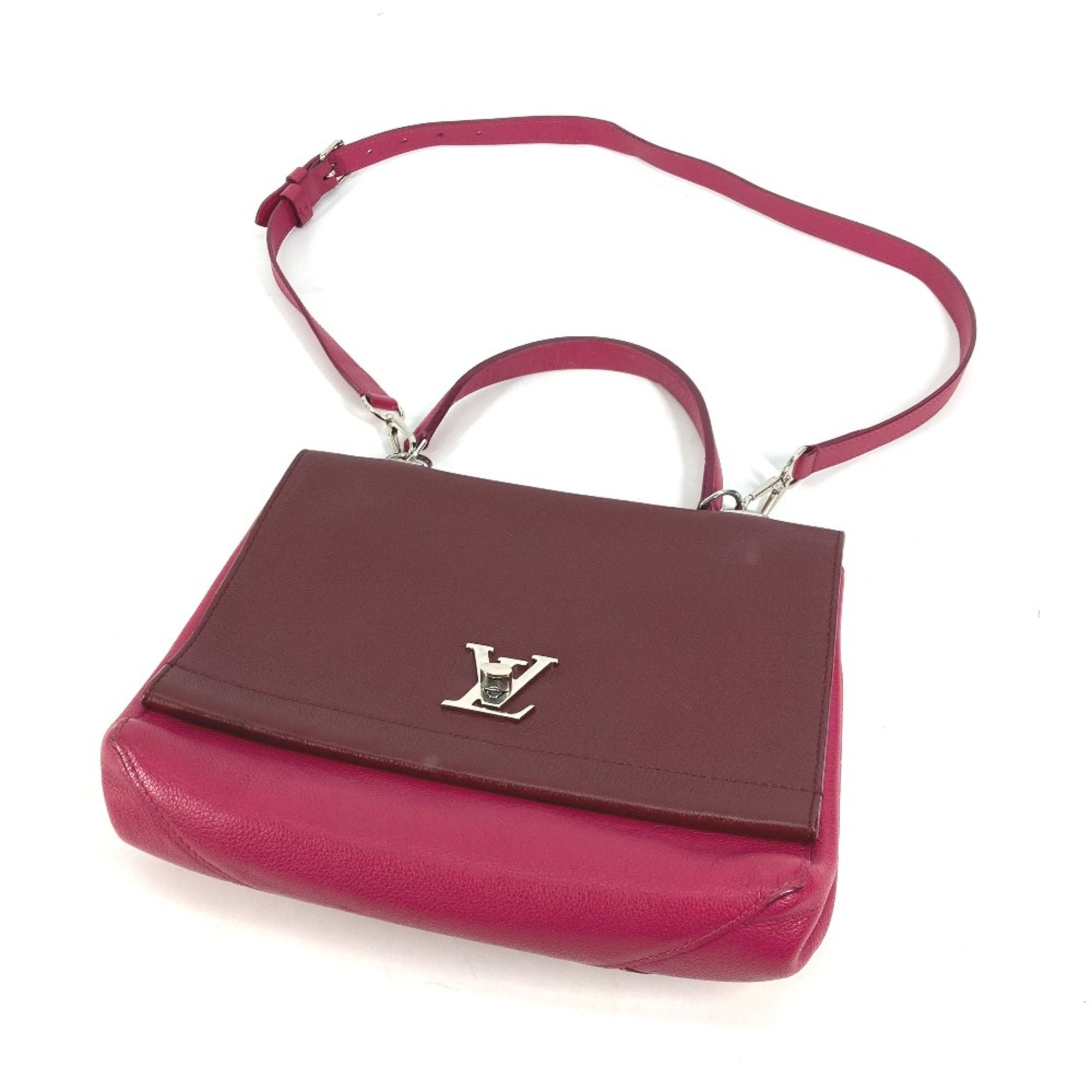 Louis Vuitton Purple Leather Handbag (Pre-Owned)
