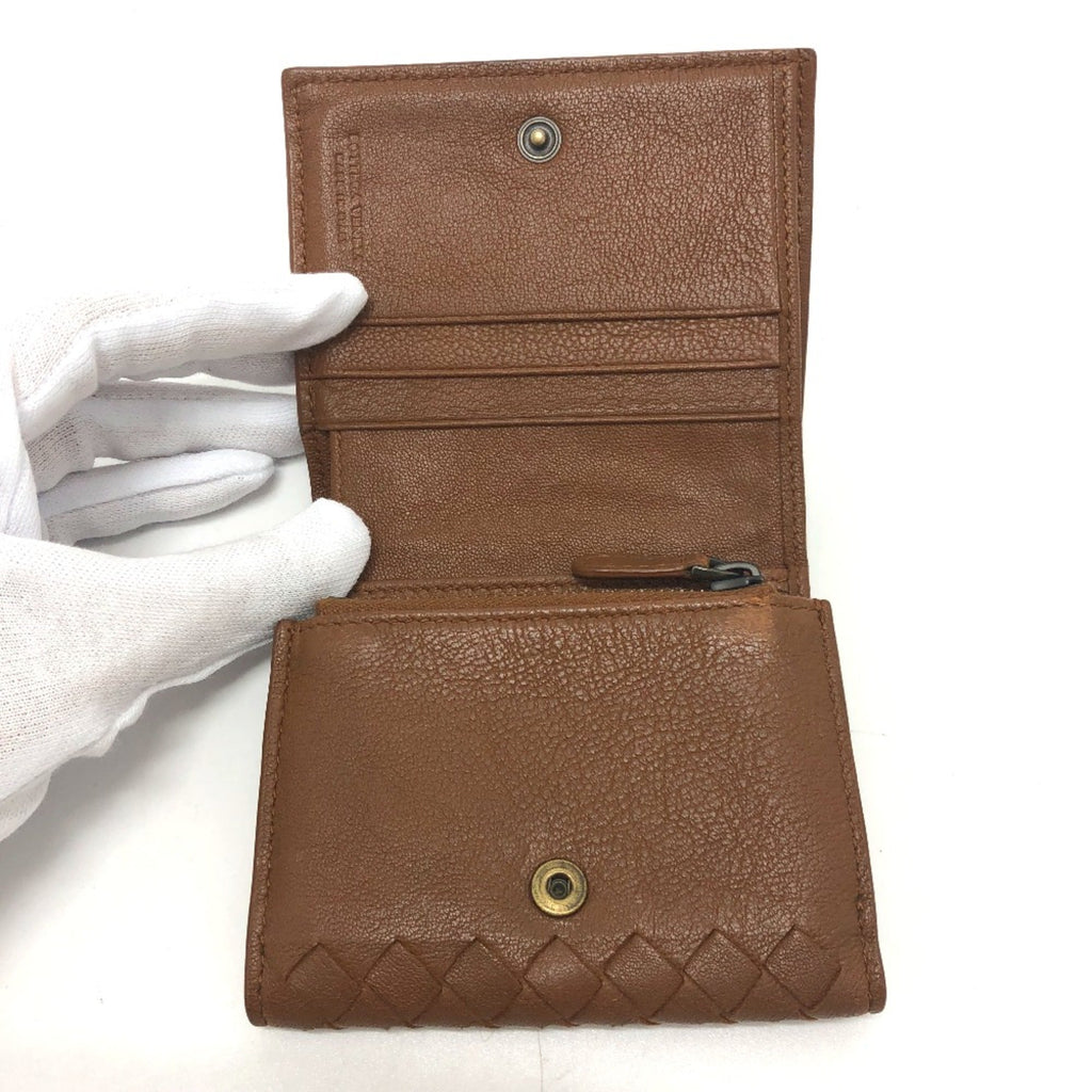 Bottega Veneta Brown Leather Wallet (Tri-Fold) (Pre-Owned)