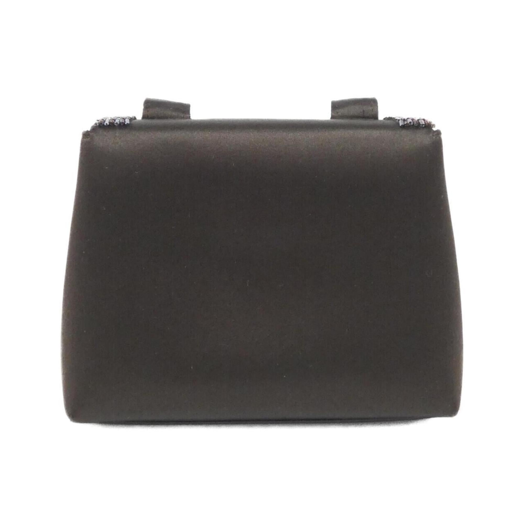 Chanel Brown Satin Beads Shoulder Bag (Pre-Owned)
