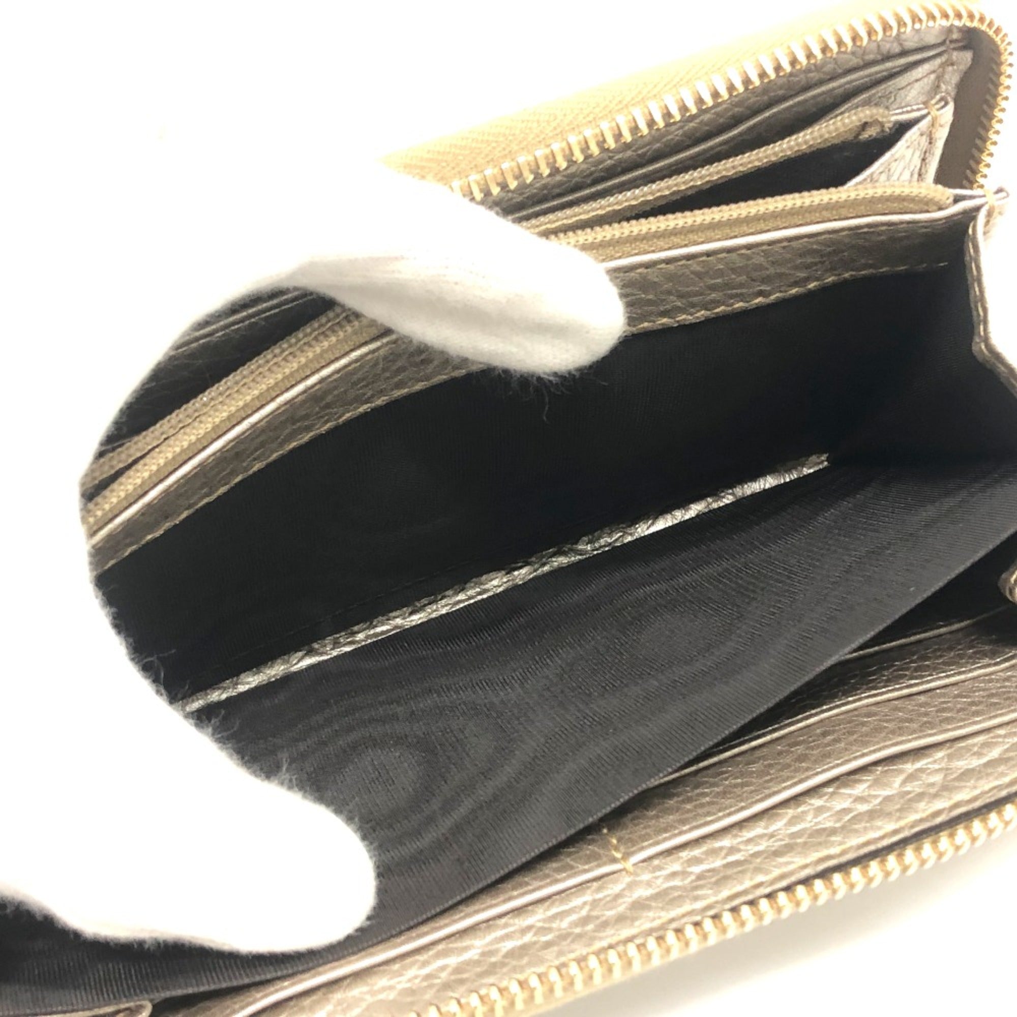 Gucci Gold Leather Long Wallet (Bi-Fold) (Pre-Owned)