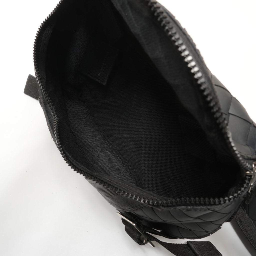 Bottega Veneta Intrecciato Black Rubber Shoulder Bag Sling Bag (Pre-Owned)