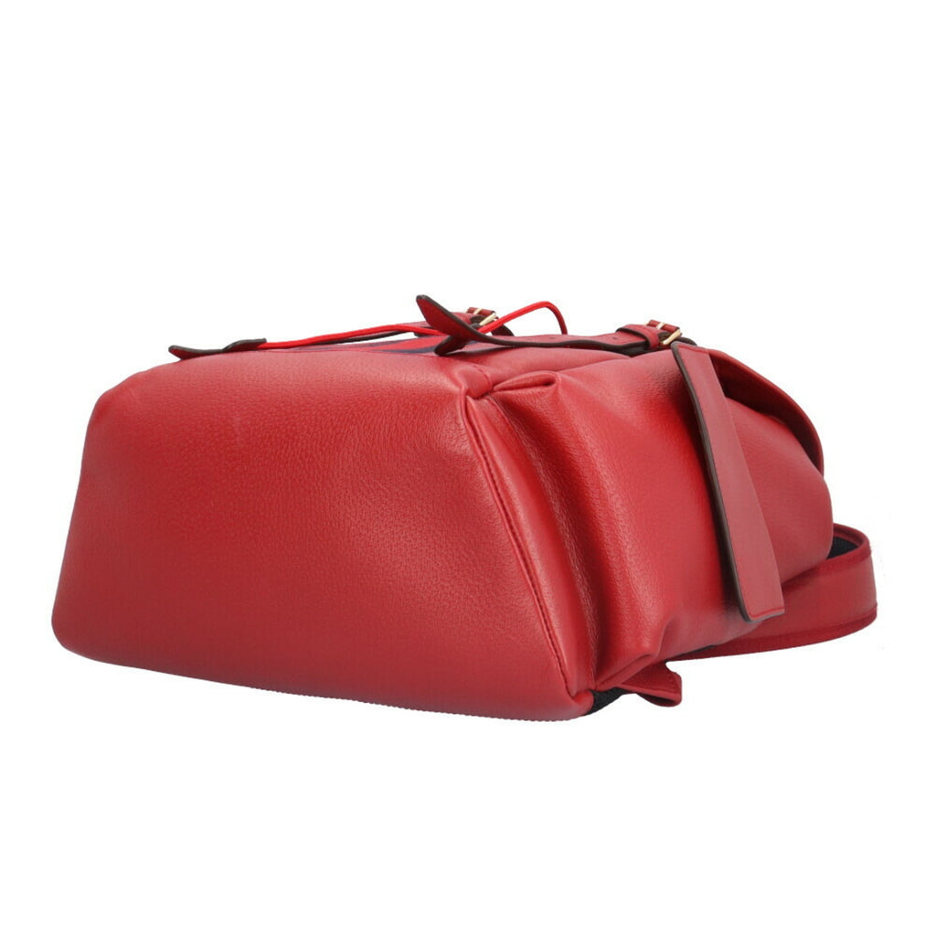 Gucci Navy Red Color Leather Backpack (Pre-Owned)