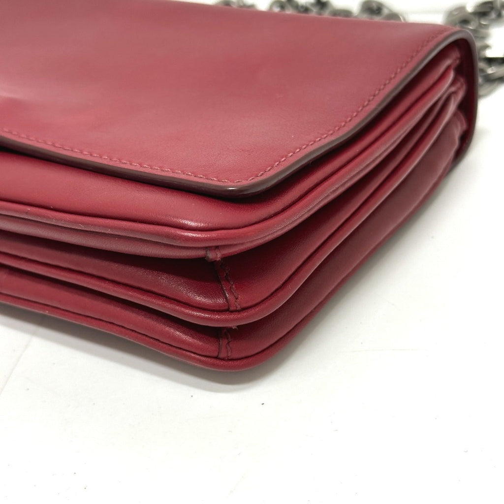 Prada Red Color Leather Shoulder Bag (Pre-Owned)