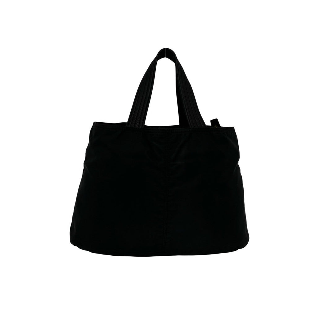Prada Black Nylon Leather Handbag Tote Bag (Pre-Owned)