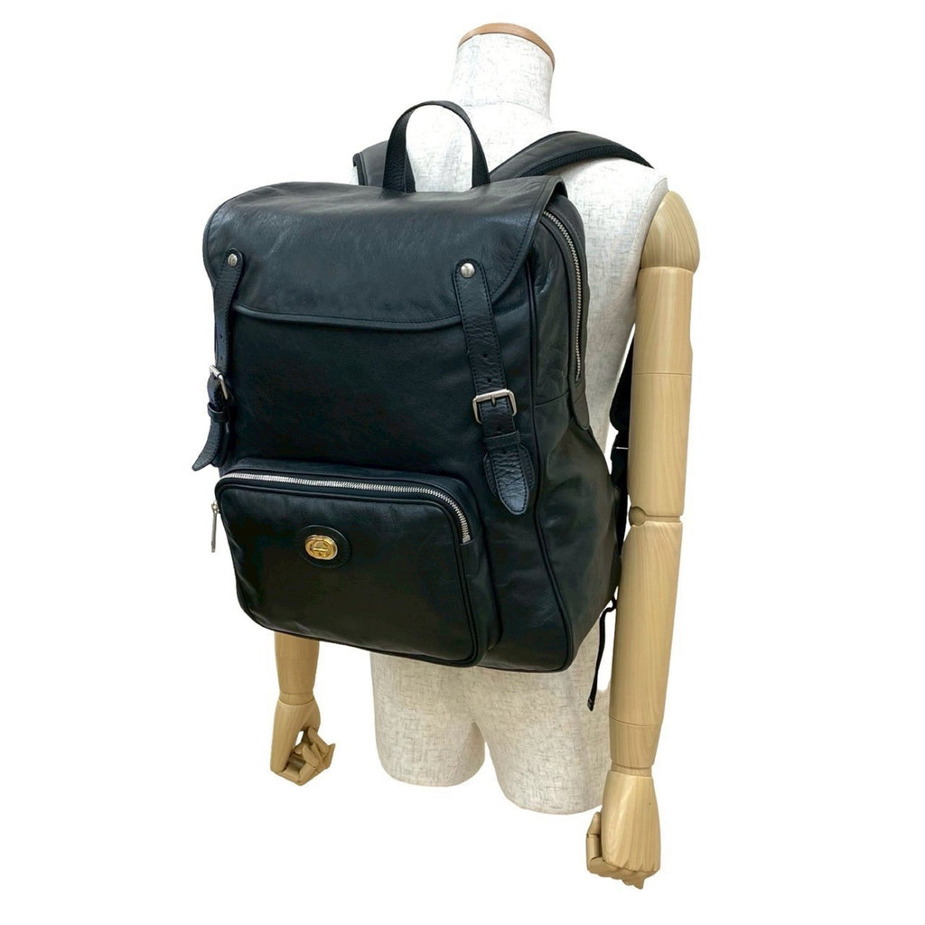 Gucci Black Leather Backpack (Pre-Owned)