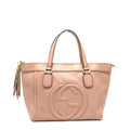Gucci Pink Beige Leather Handbag (Pre-Owned)