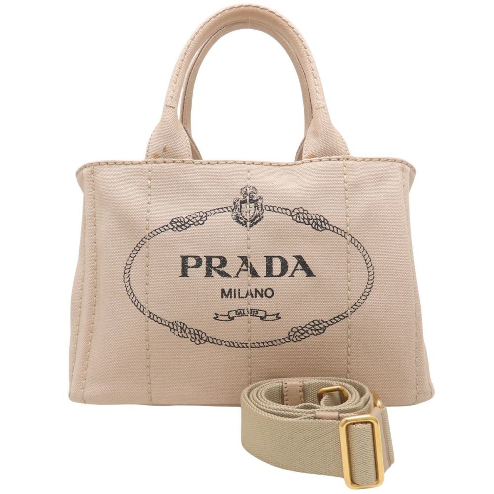 Prada Beige Canvas Handbag (Pre-Owned)