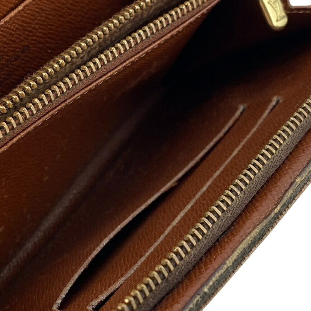 Louis Vuitton Monogram Brown Leather Long Wallet (Bi-Fold) (Pre-Owned)