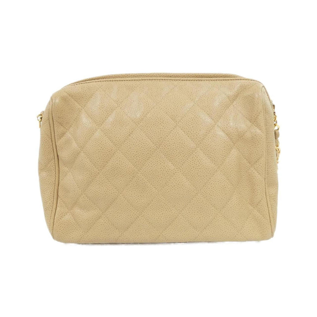 Chanel Beige Grained Calfskin Shoulder Bag (Pre-Owned)