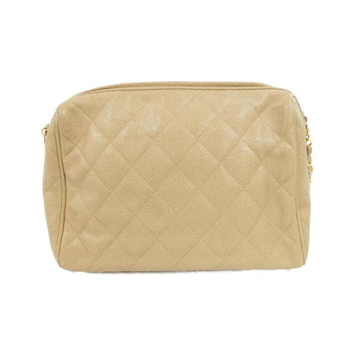 Chanel Beige Grained Calfskin Shoulder Bag (Pre-Owned)