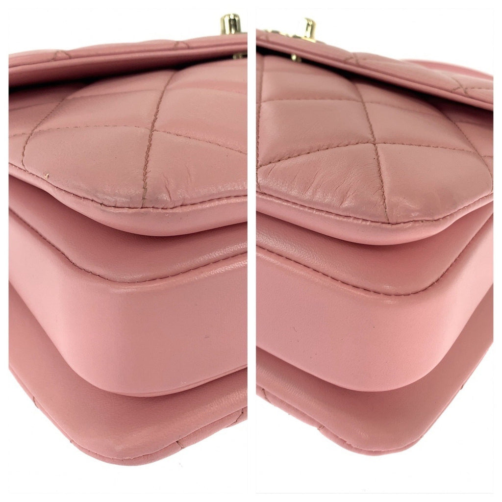 Chanel Pink Leather Handbag Shoulder Bag (Pre-Owned)
