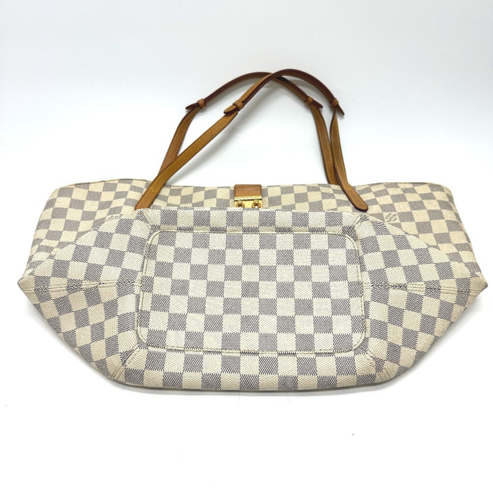 Louis Vuitton White Damier Azur Shoulder Bag Tote Bag (Pre-Owned)