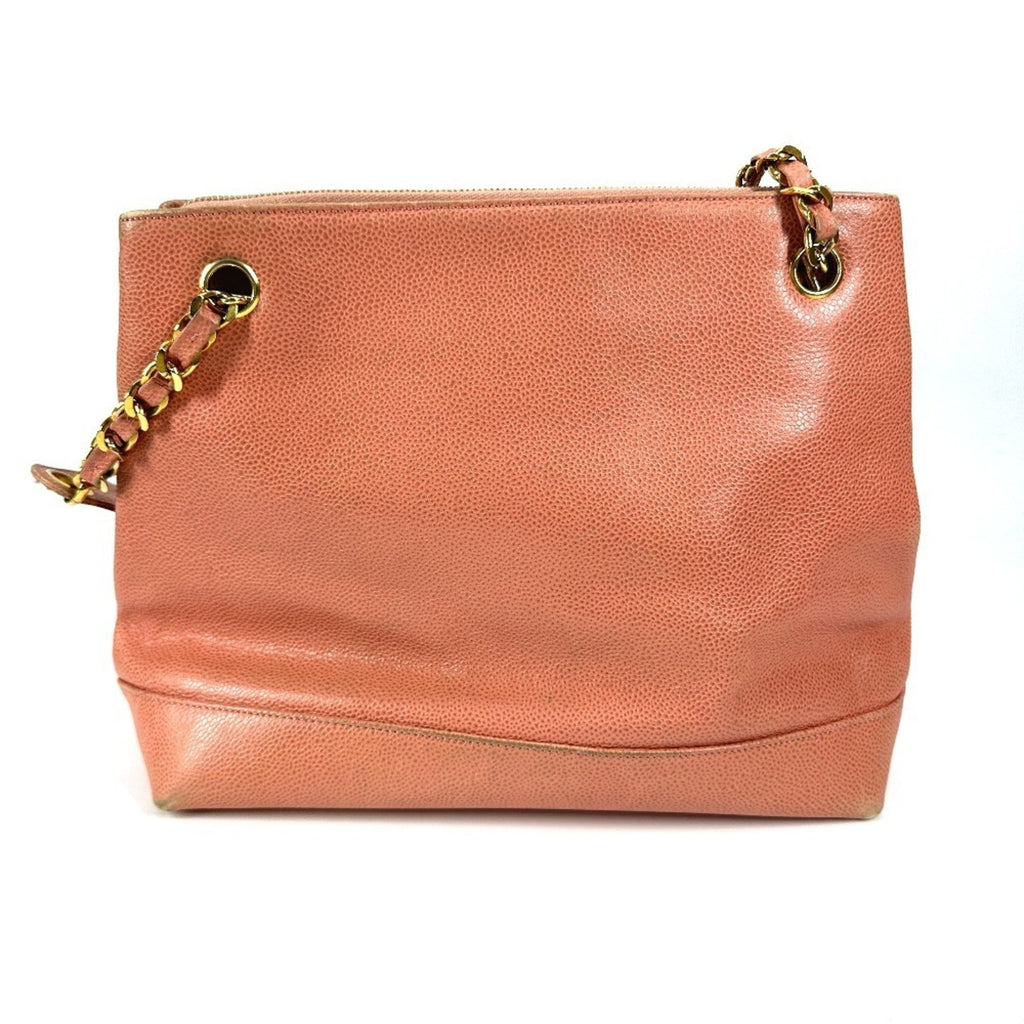 Chanel Pink Grained Calfskin Shoulder Bag Tote Bag (Pre-Owned)