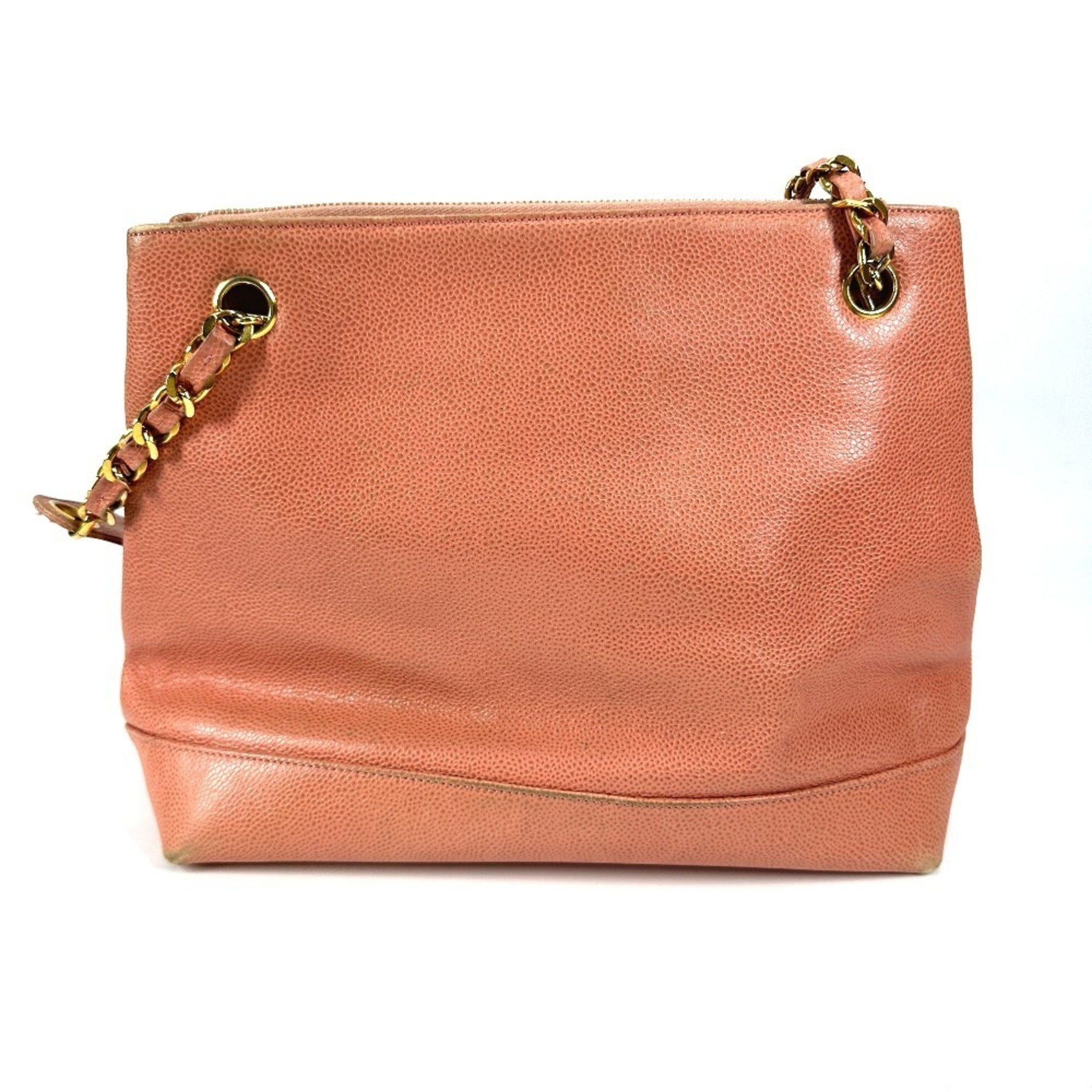 Chanel Pink Grained Calfskin Shoulder Bag Tote Bag (Pre-Owned)