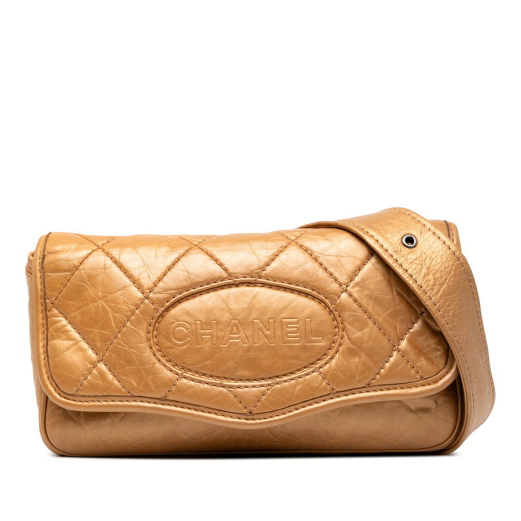 Chanel Gold Leather Shoulder Bag (Pre-Owned)