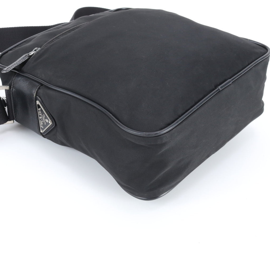Prada Black White Nylon Shoulder Bag Tote Bag (Pre-Owned)