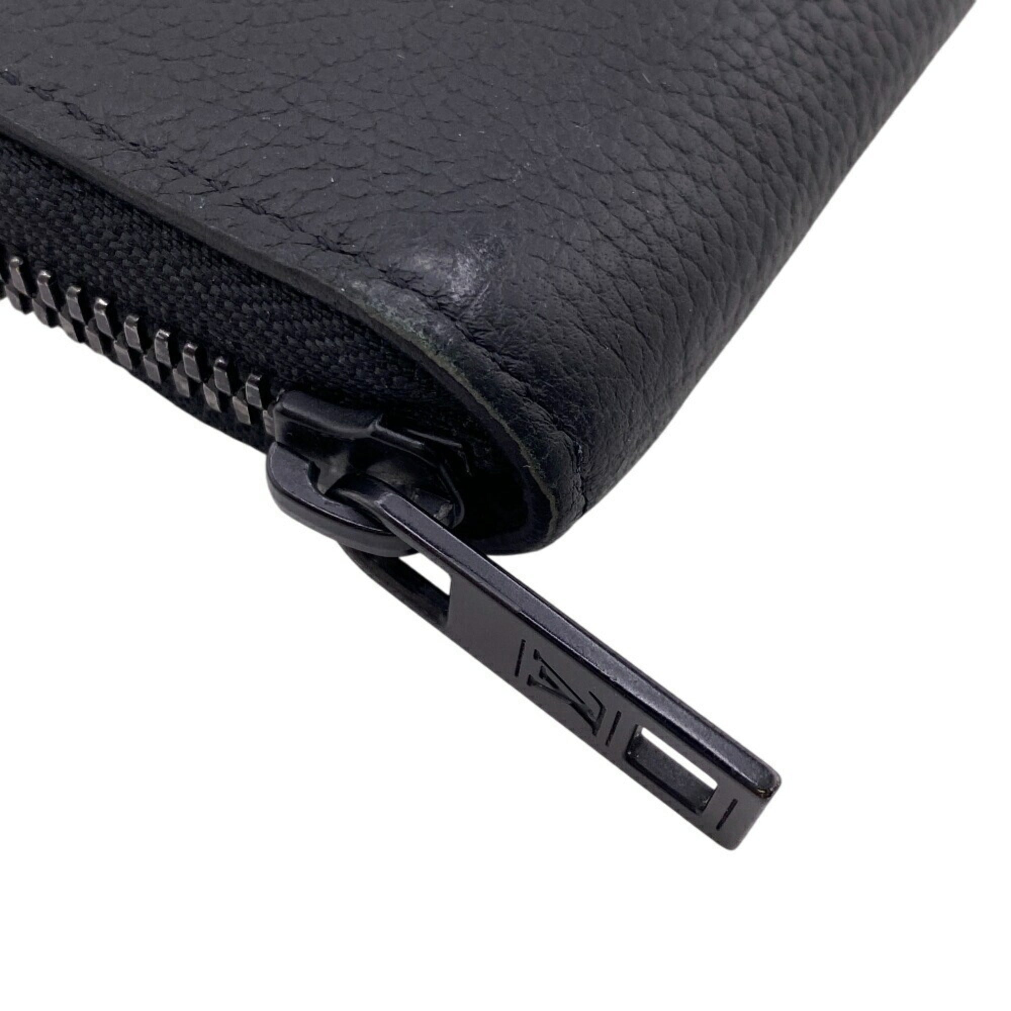 Louis Vuitton Black Leather Long Wallet (Bi-Fold) (Pre-Owned)