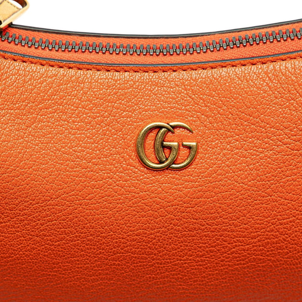 Gucci Gg Marmont Orange Leather Handbag Shoulder Bag (Pre-Owned)