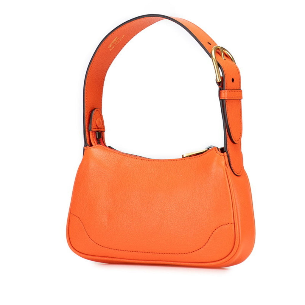 Gucci Gg Marmont Orange Leather Handbag Shoulder Bag (Pre-Owned)