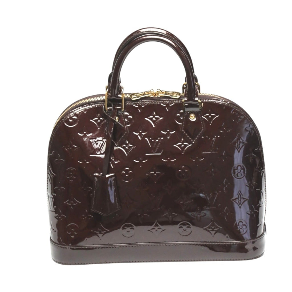 Louis Vuitton Red Color Wine Monogram Vernis Handbag (Pre-Owned)