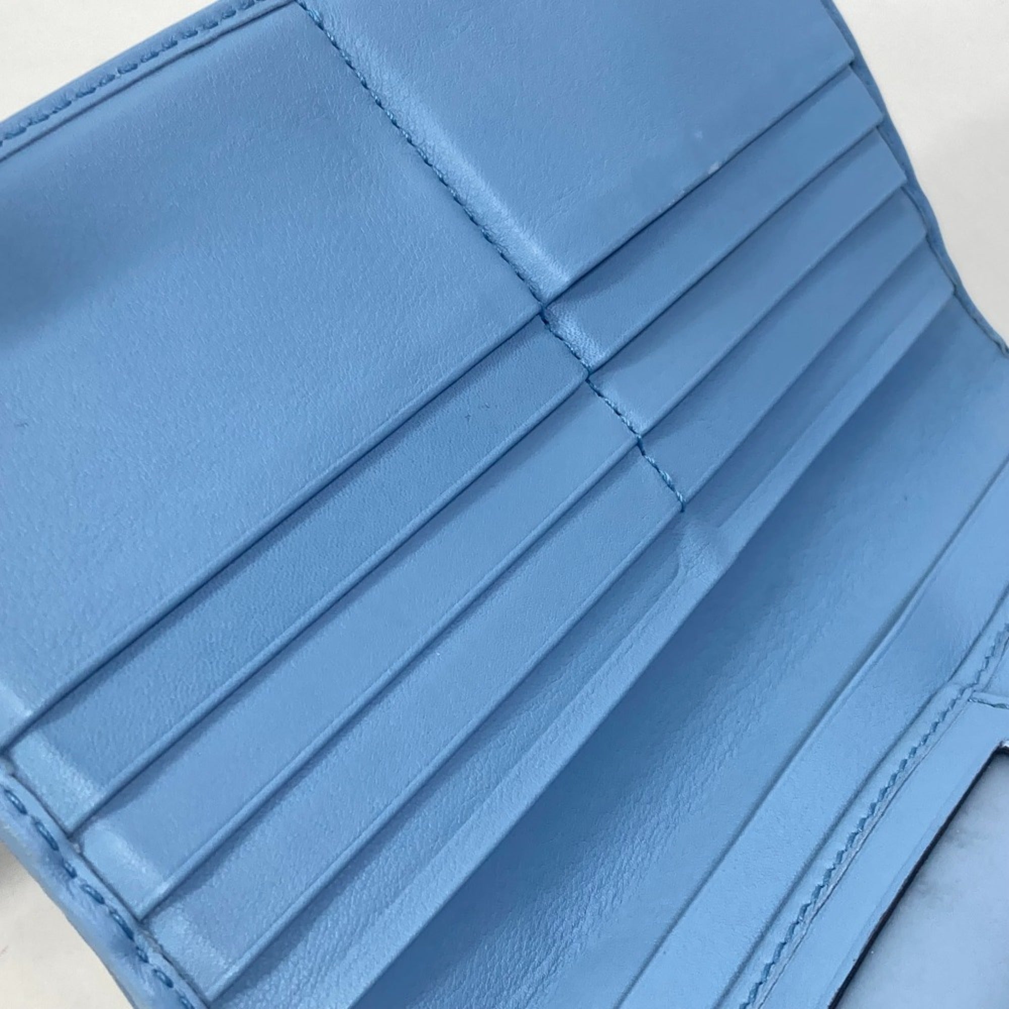 Gucci Blue Leather Long Wallet (Bi-Fold) (Pre-Owned)