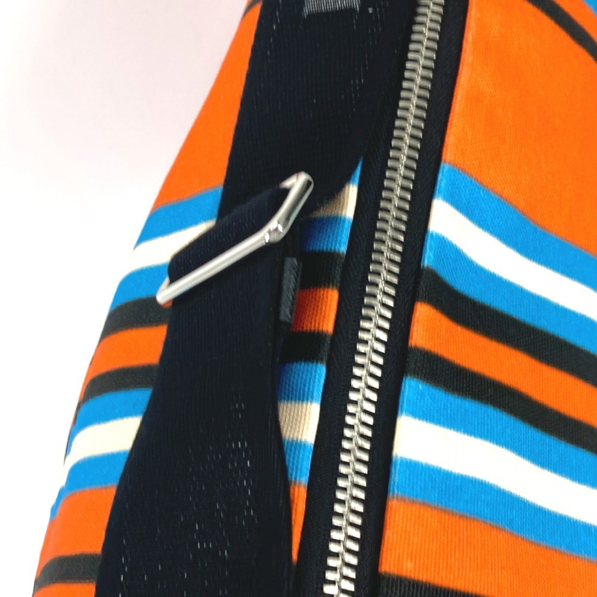 Prada Black Blue Orange Canvas Shoulder Bag Sling Bag (Pre-Owned)