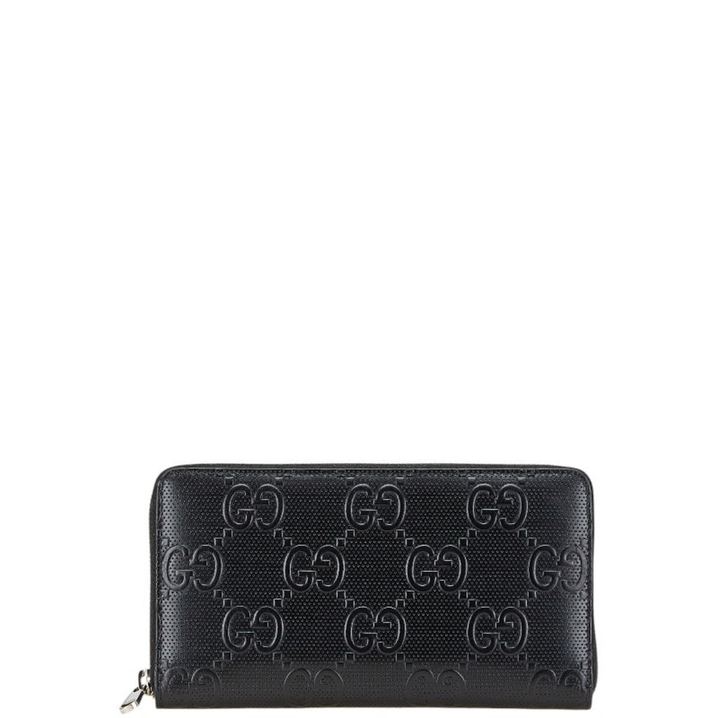 Gucci Black Leather Long Wallet (Bi-Fold) (Pre-Owned)