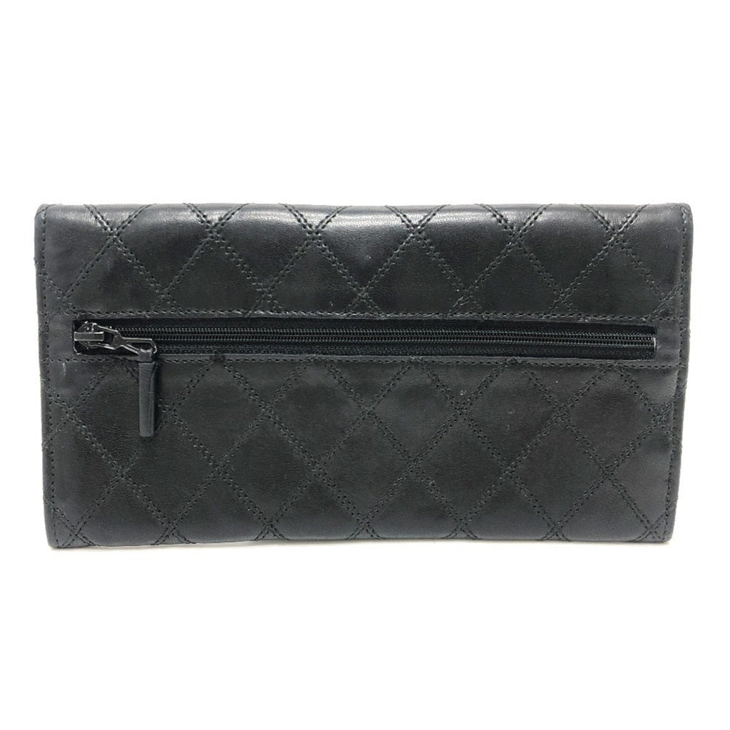 Chanel Black Leather Long Wallet (Bi-Fold) (Pre-Owned)