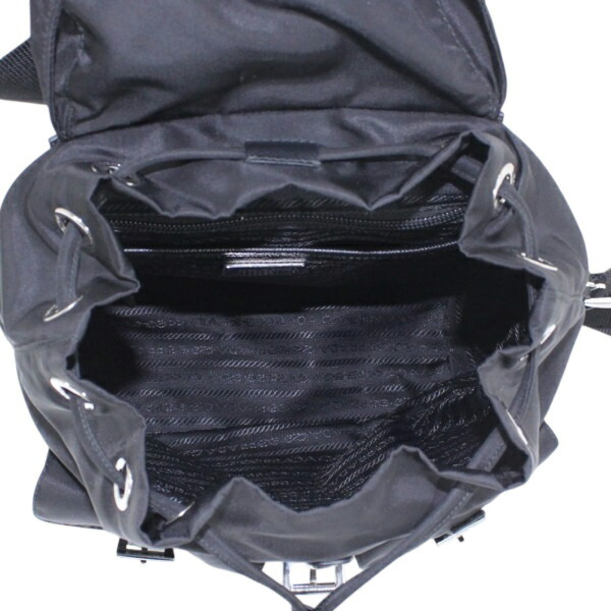 Prada Black Nero Nylon Leather Backpack (Pre-Owned)