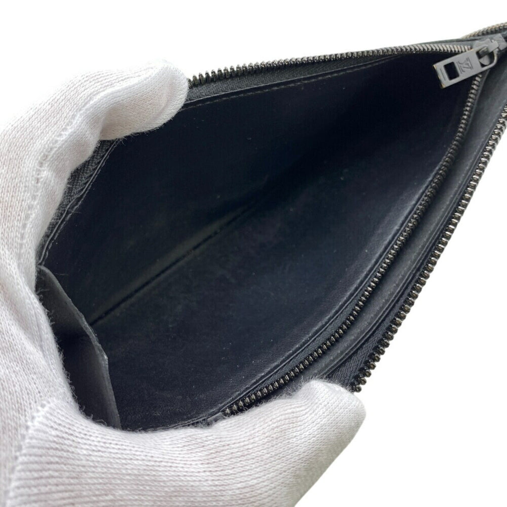 Louis Vuitton Black Leather Long Wallet (Bi-Fold) (Pre-Owned)