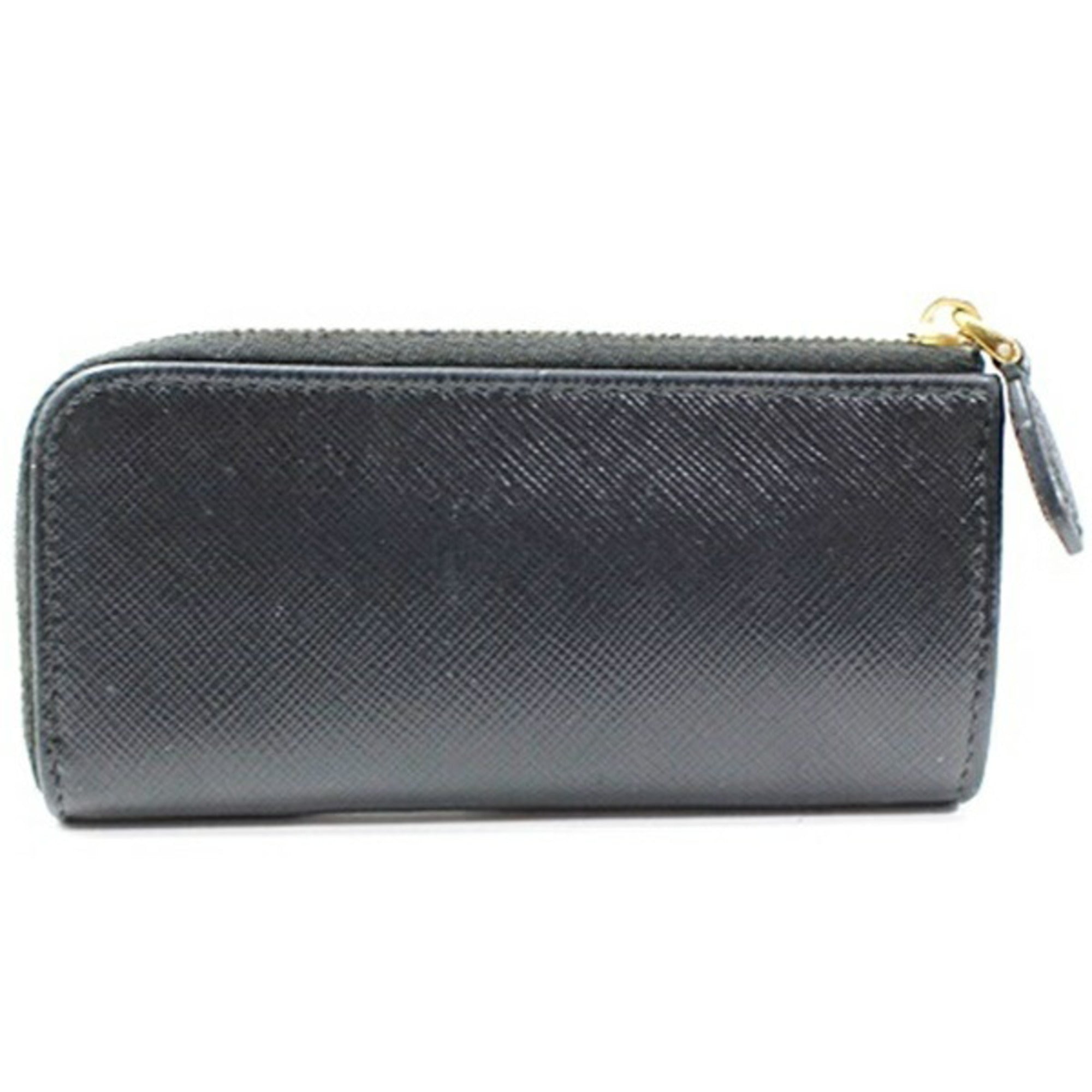 Prada Black Leather Coin Purse/Coin Case (Pre-Owned)