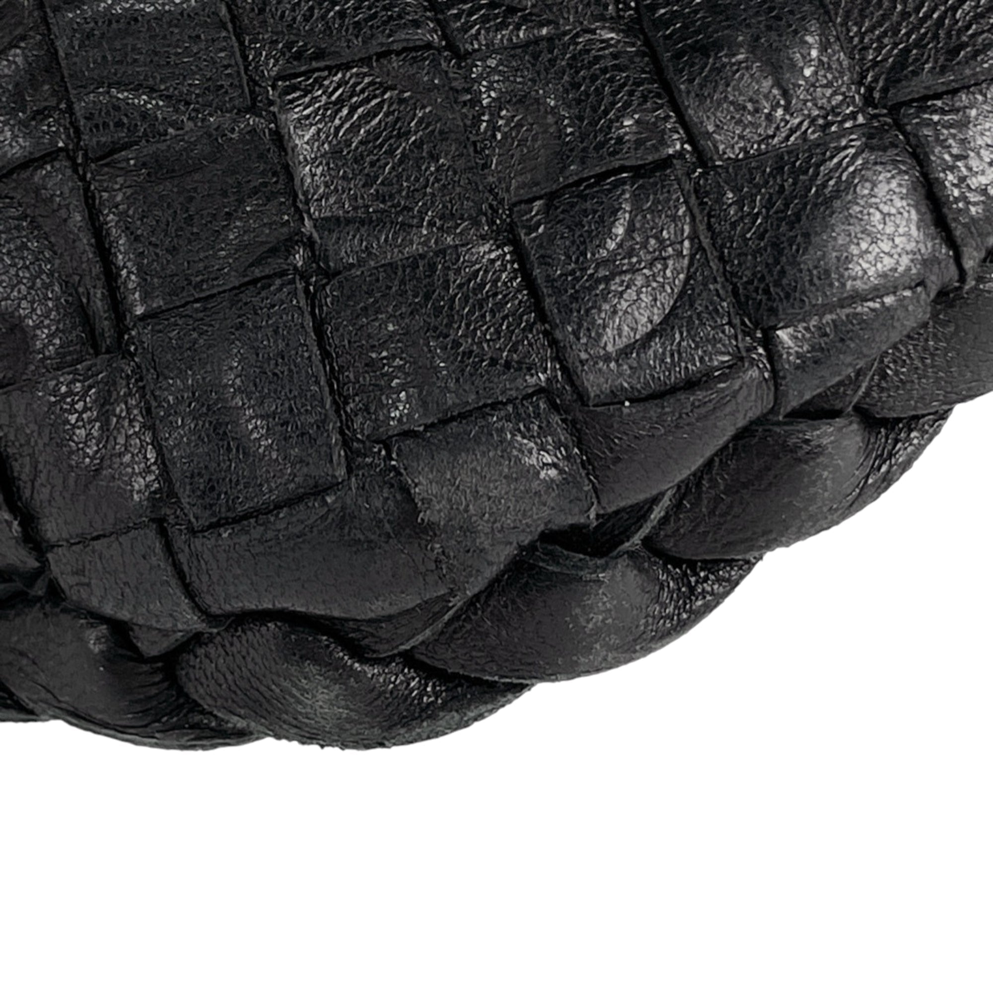 Bottega Veneta Black Leather Handbag Shoulder Bag (Pre-Owned)