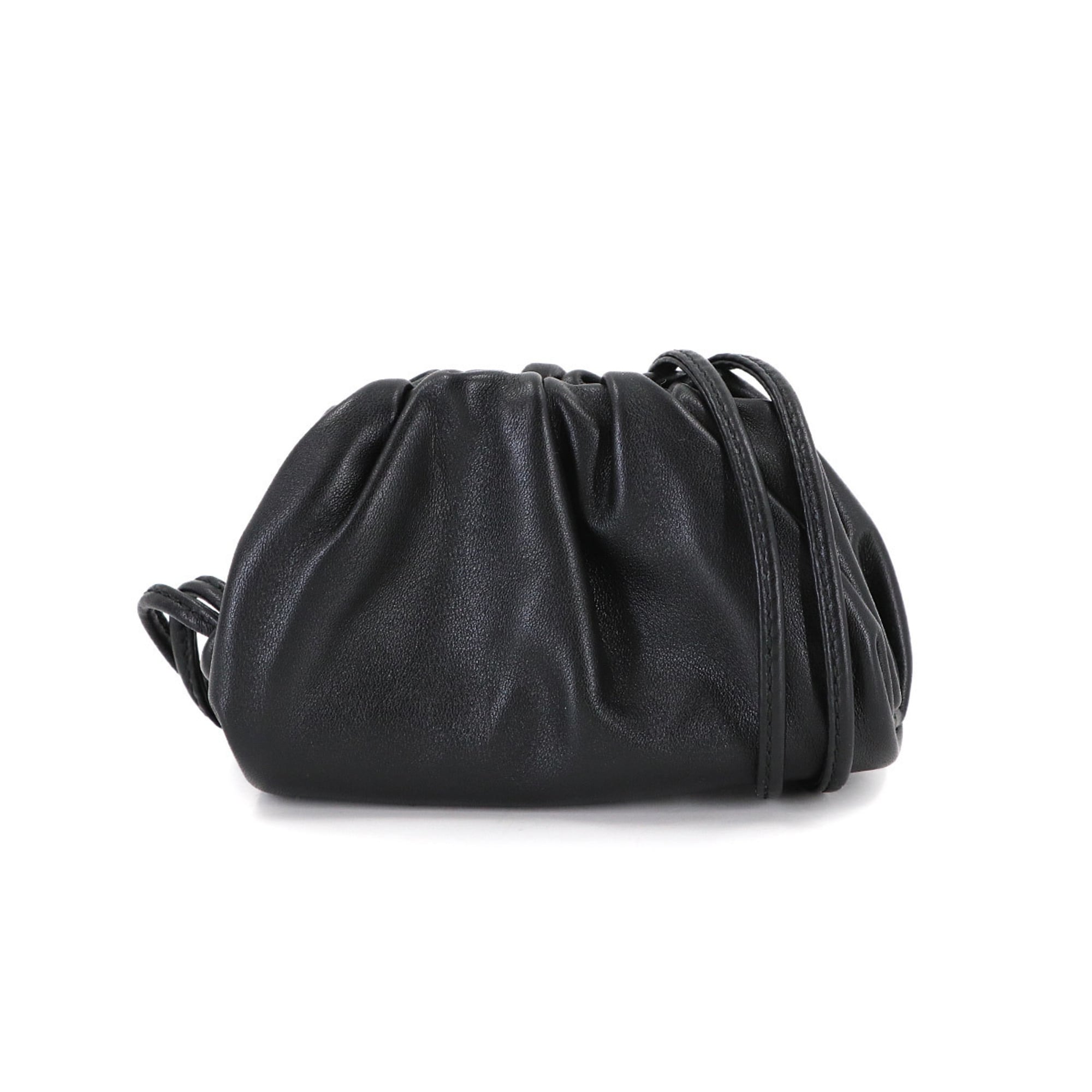 Bottega Veneta Black Leather Coin Purse/Coin Case (Pre-Owned)
