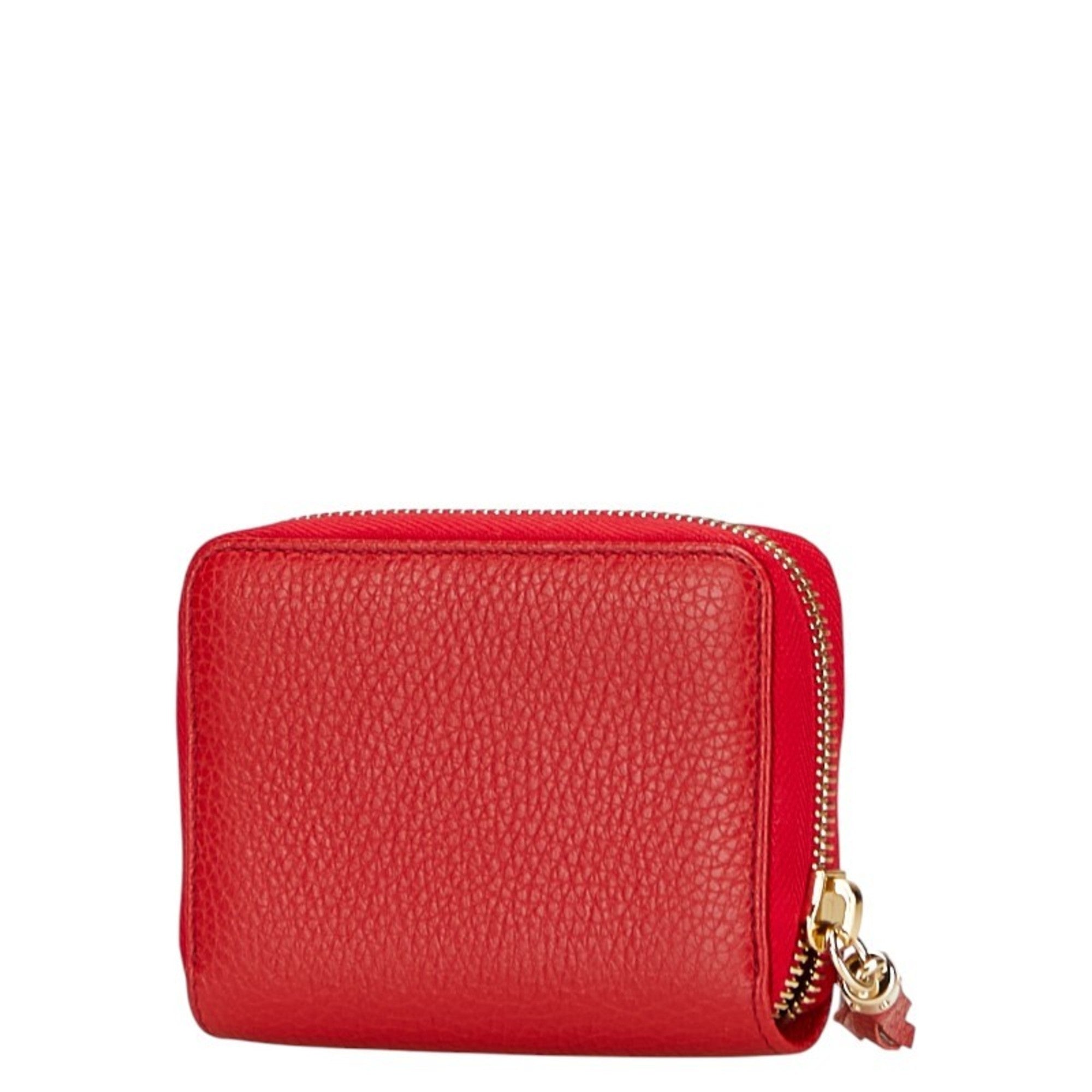 Gucci Soho Red Color Leather Wallet (Bi-Fold) (Pre-Owned)