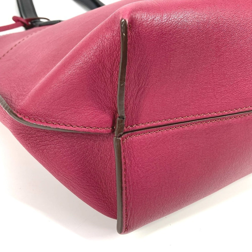 Fendi Black Purple Leather Shoulder Bag Tote Bag (Pre-Owned)