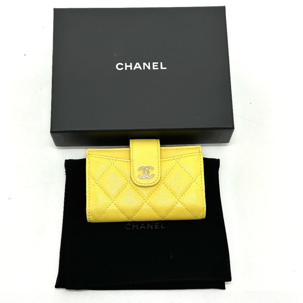 Chanel Yellow Leather Coin Purse/Coin Case (Pre-Owned)