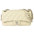 Chanel Off-White Grained Calfskin Shoulder Bag (Pre-Owned)