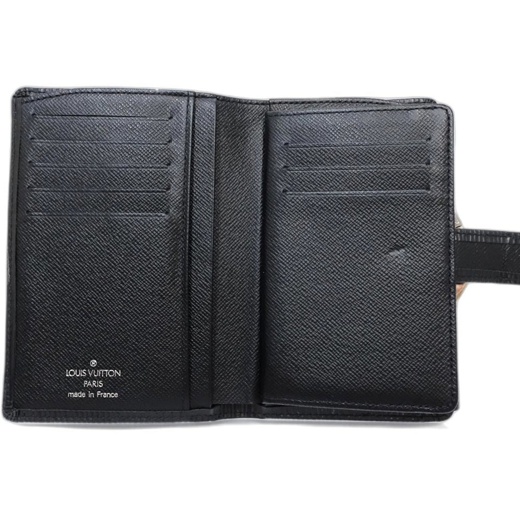 Louis Vuitton Noir Leather Wallet (Bi-Fold) (Pre-Owned)