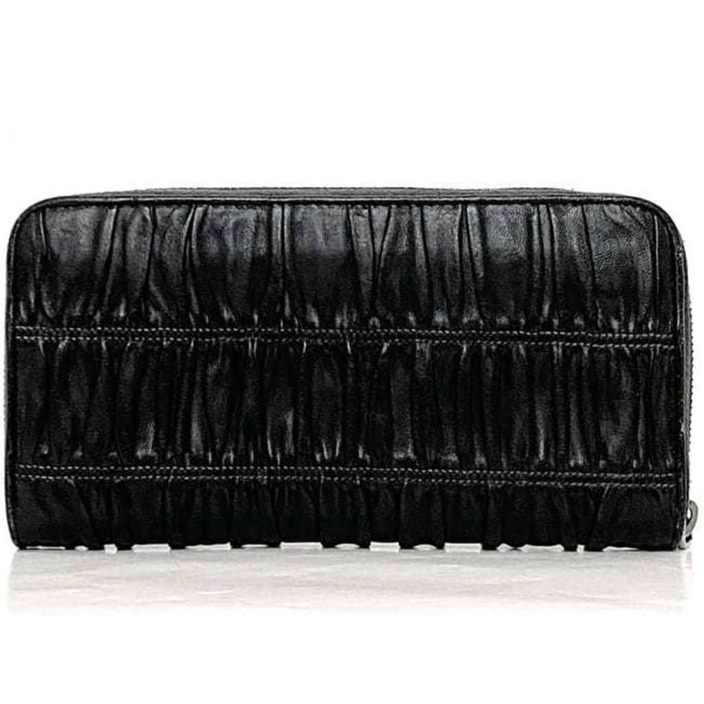 Prada Black Leather Long Wallet (Bi-Fold) (Pre-Owned)