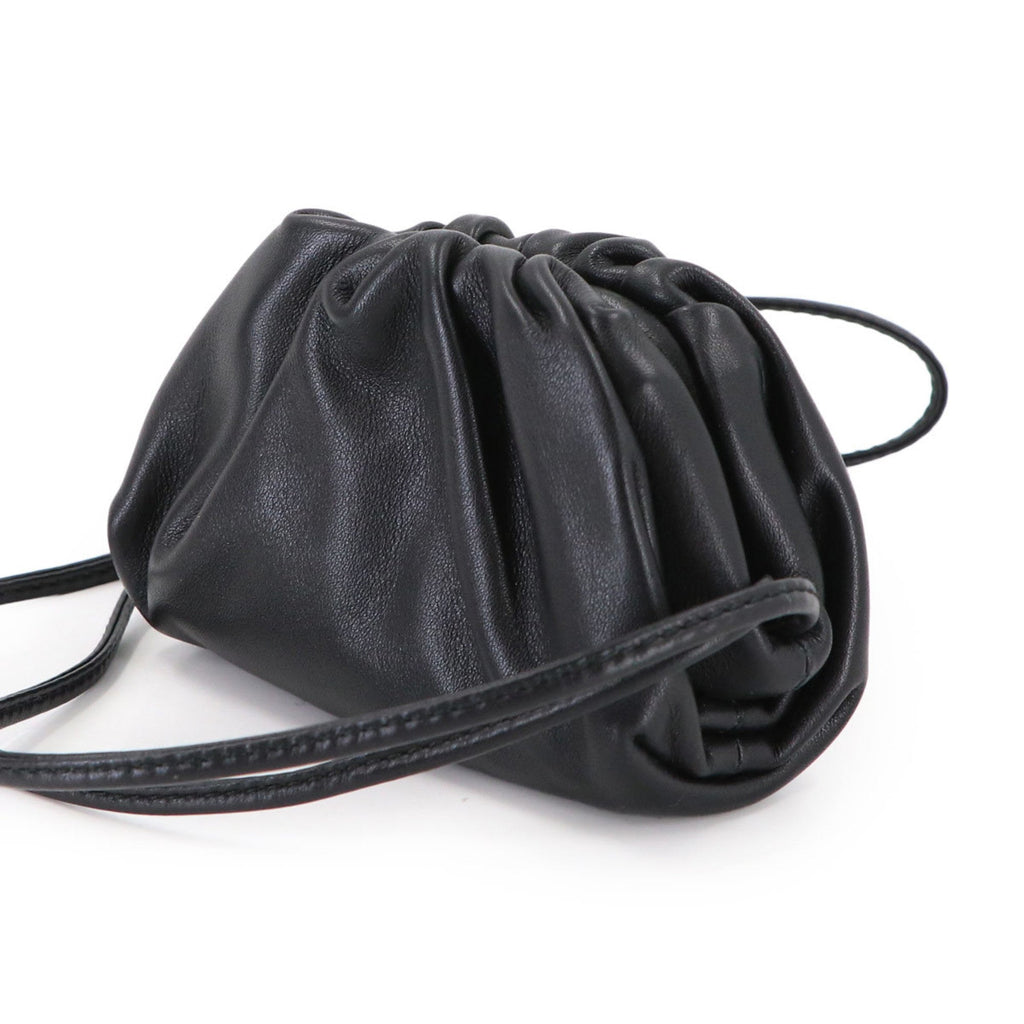 Bottega Veneta Black Leather Coin Purse/Coin Case (Pre-Owned)