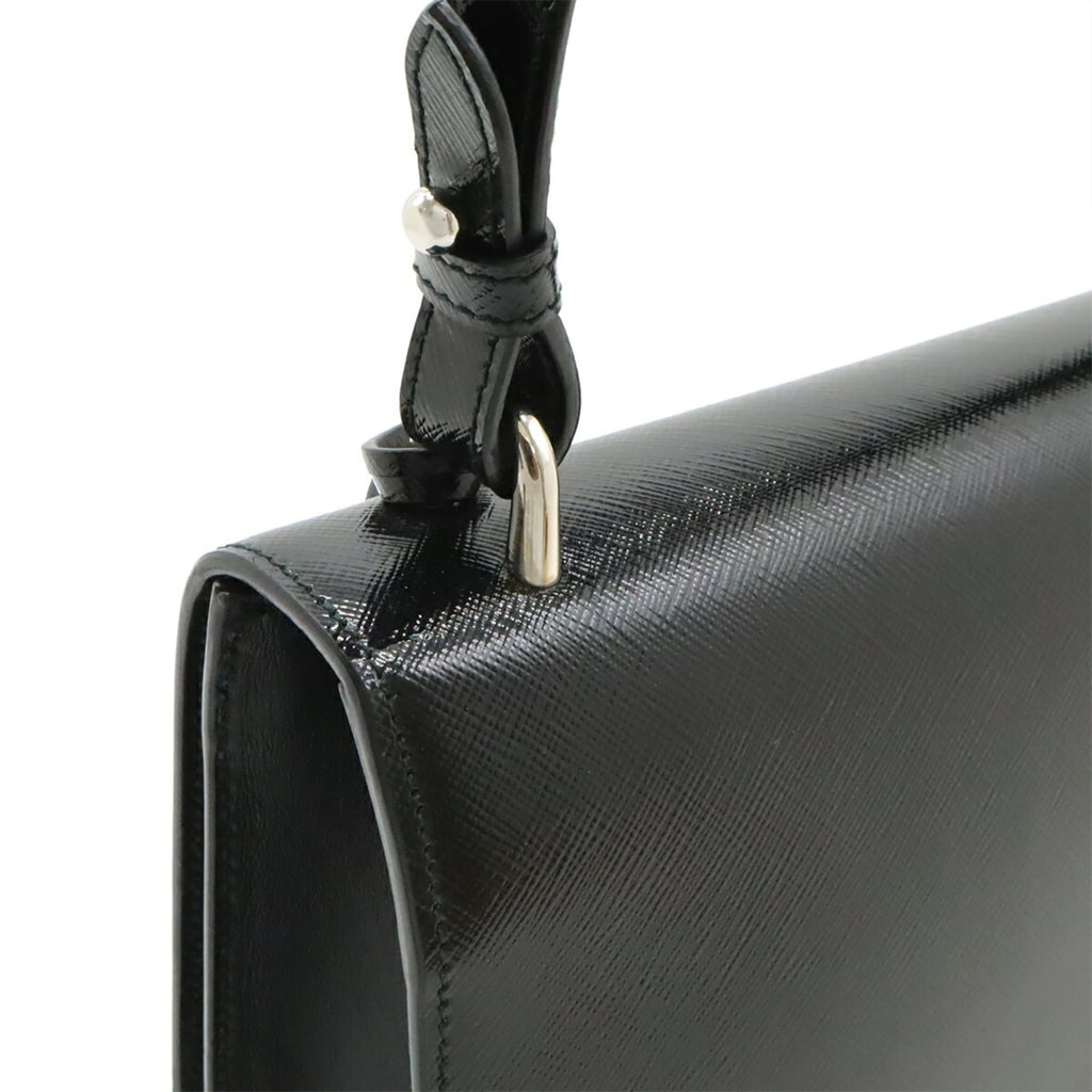 Prada Black Nero Leather Clutch Bag Shoulder Bag (Pre-Owned)