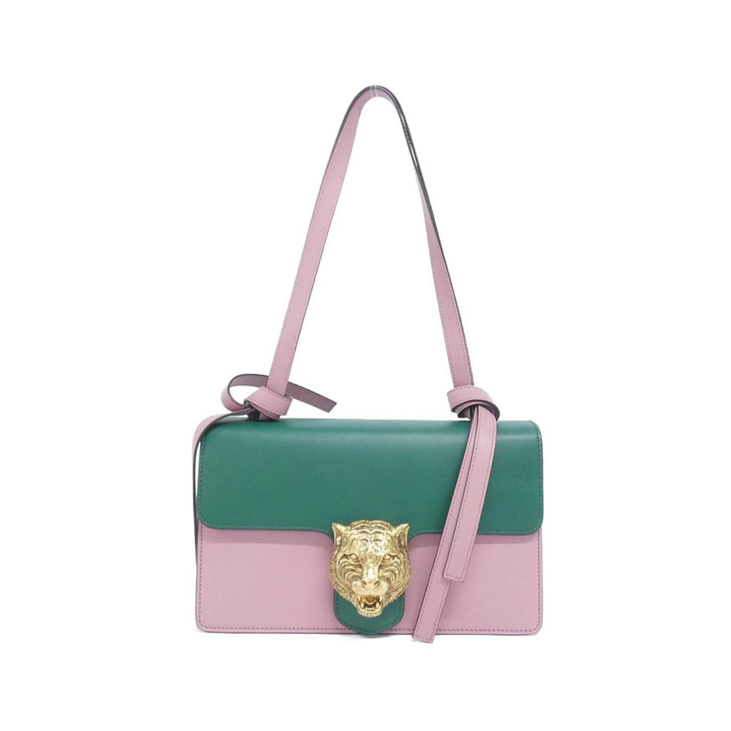 Gucci Green Pink Leather Shoulder Bag (Pre-Owned)