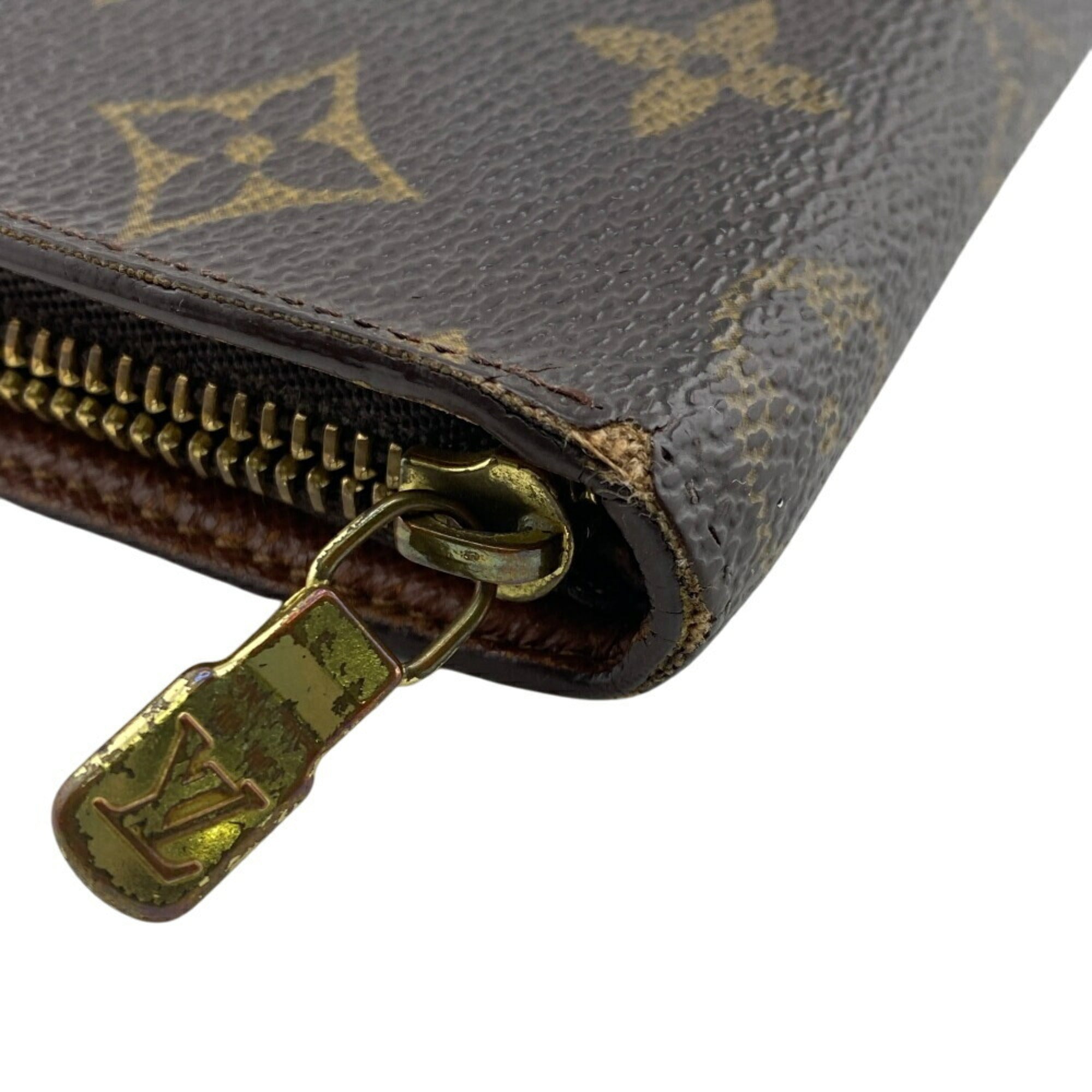 Louis Vuitton Monogram Brown Leather Long Wallet (Bi-Fold) (Pre-Owned)
