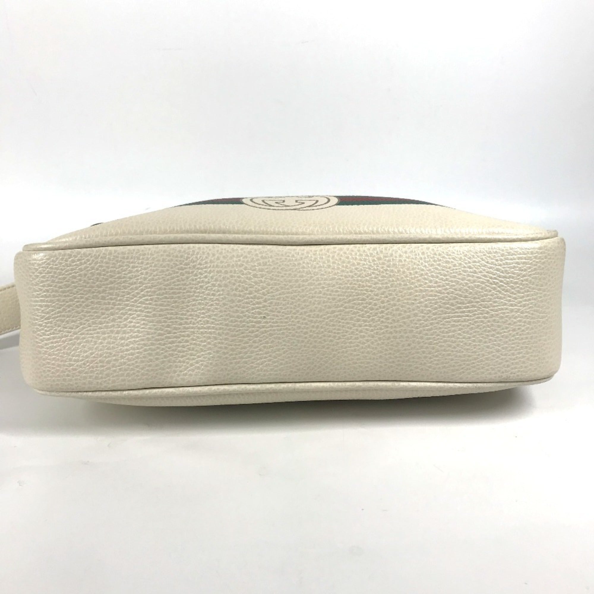 Gucci White Leather Messenger Bag Shoulder Bag (Pre-Owned)