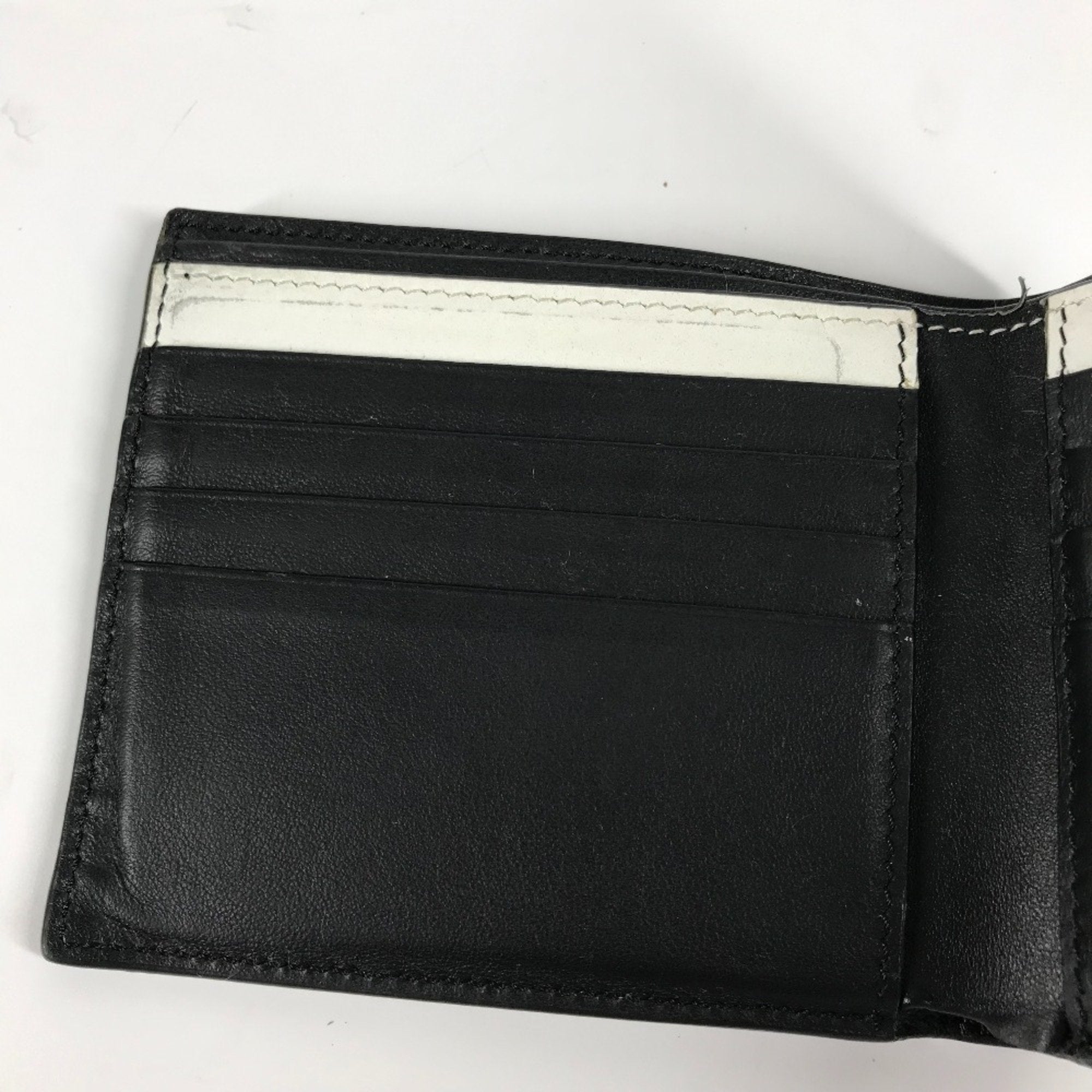 Fendi Black White Leather Bill Wallet (Bi-Fold) (Pre-Owned)
